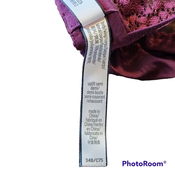 VICTORIAS SECRET UPLIFT SEMI DEMI BRA LACE RACERBACK SIZE 34B EUC - Picture 8 of 10